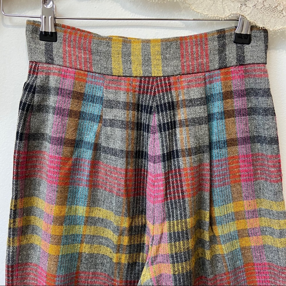 Peerless of Boston • Plaid Wide Leg Trousers - Picture 8 of 8